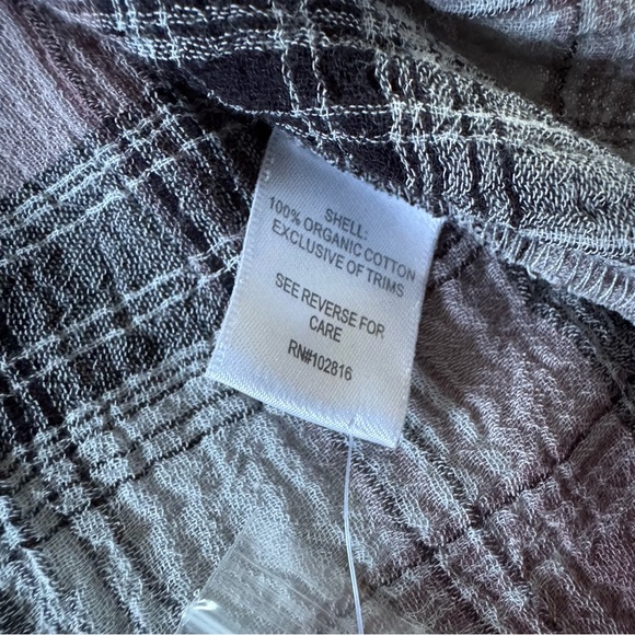 Garnet Hill Plaid Cotton Gauze Shirt Dress - size 8 - Picture 9 of 10